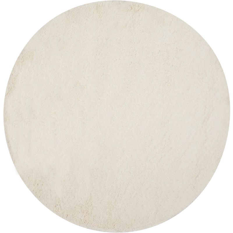 Flokati FLK150 Hand Tufted Round Area Rug - Ivory - 6' Round Safavieh.