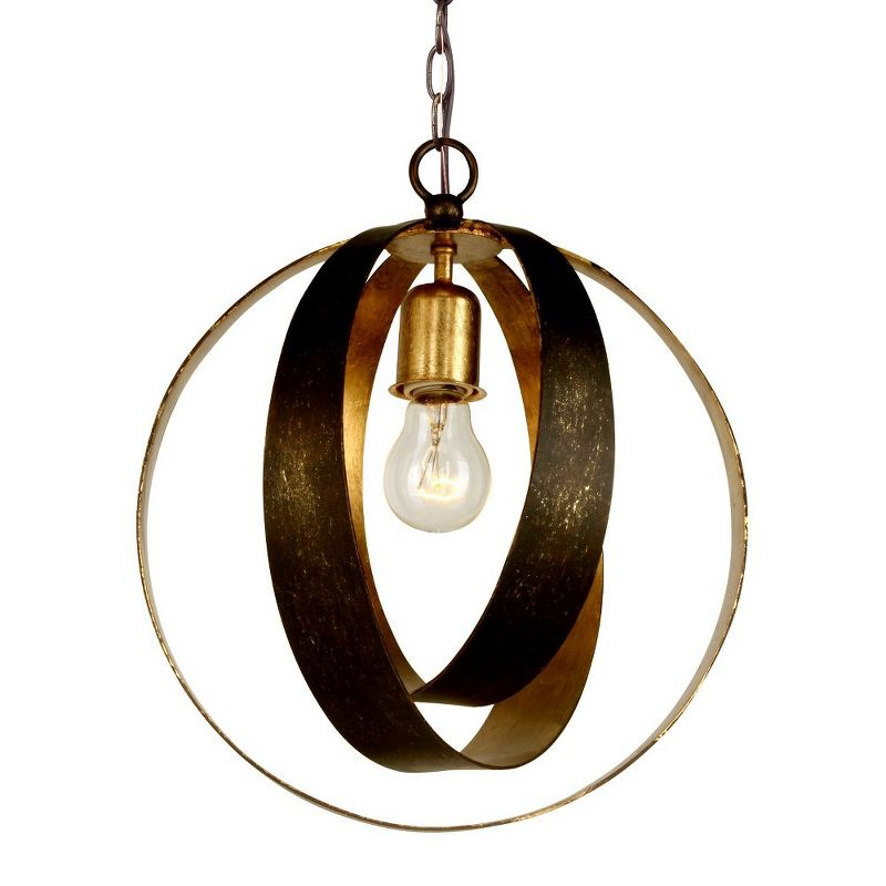 Crystorama Lighting Luna 1 - Light Chandelier in  English Bronze/Antique Gold