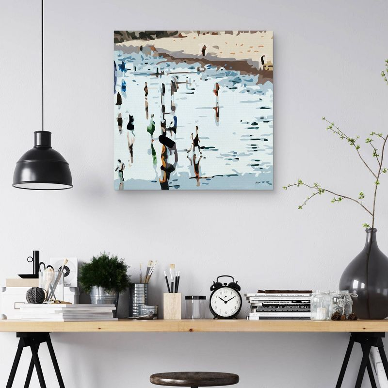 30" x 30" Self Reflection by Bethann Lawson Unframed Wall Canvas - Masterpiece Art Gallery: Modern Style, Vertical Ocean Scene