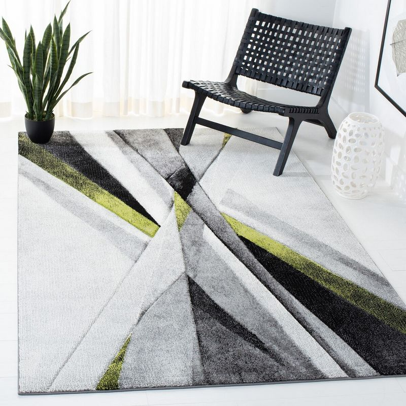 Hollywood HLW710 Machine Made Area Rug - 4'x6' - Grey/Green - Safavieh