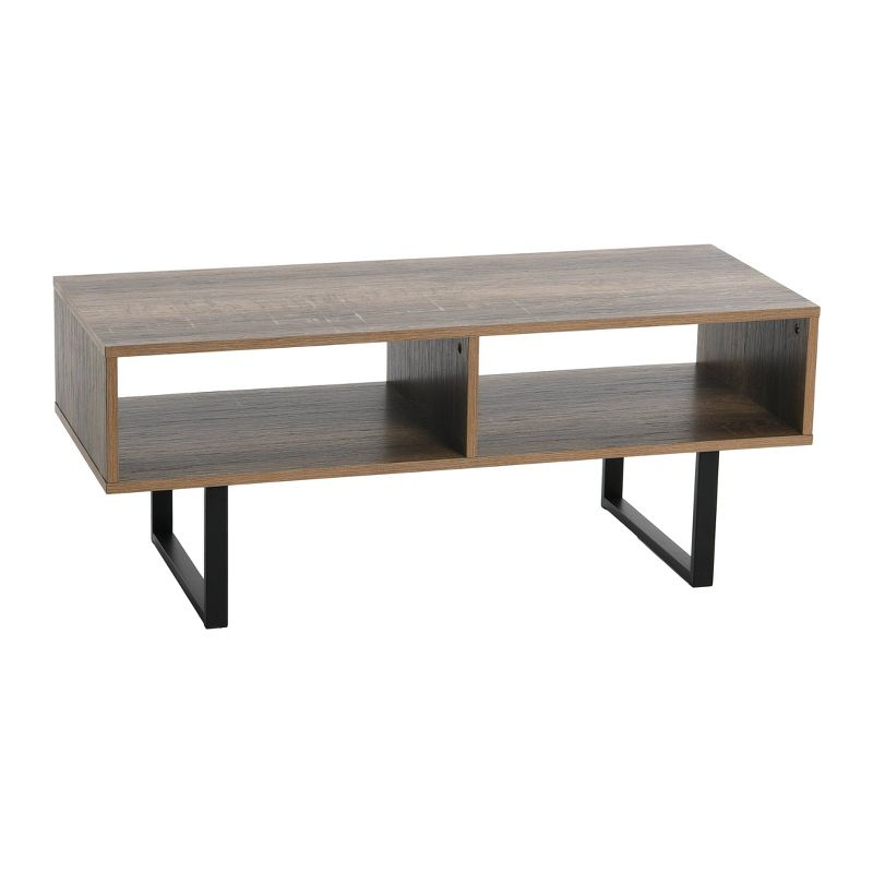 Household Essentials Jamestown TV Stand: Engineered Wood, Iron Frame, for 42" TVs Ashwood