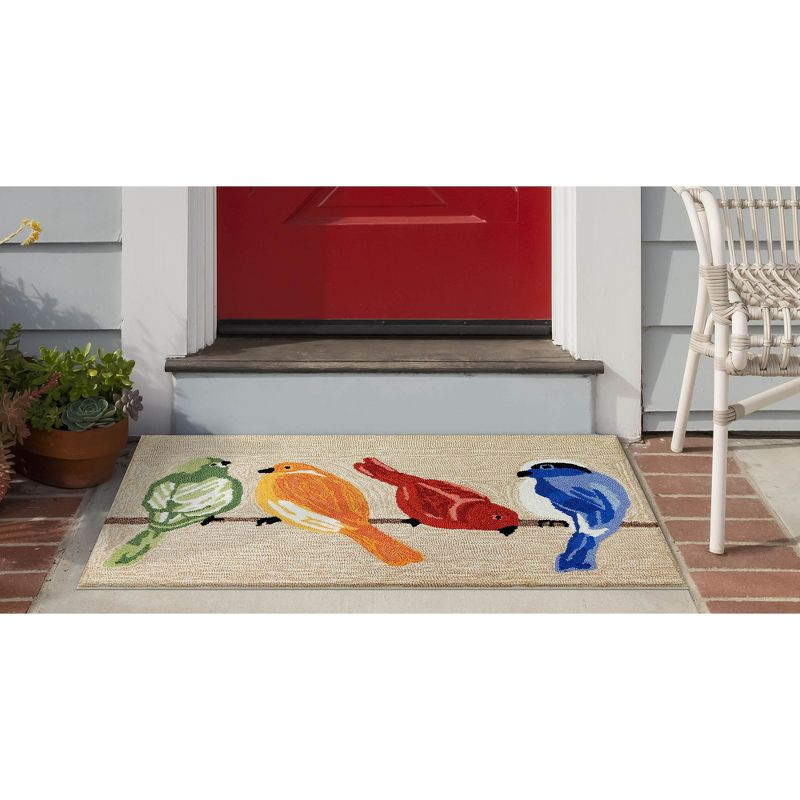 Liora Manne Frontporch Birds Indoor/Outdoor Rug Neutral 2'6" x 4'