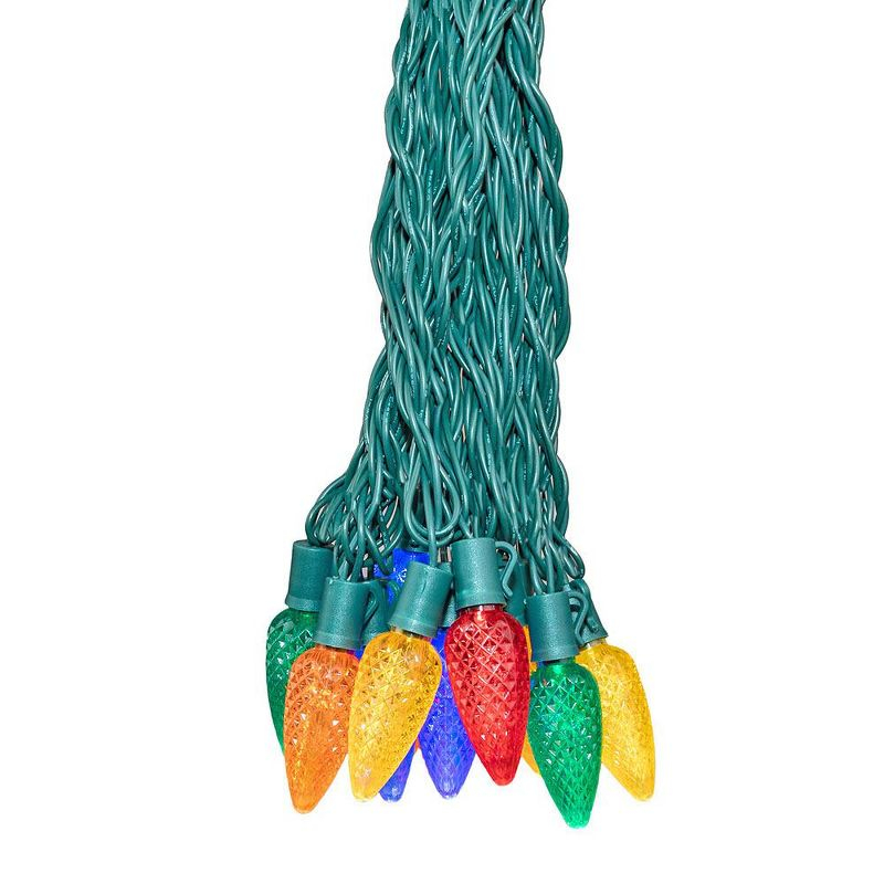 Novelty Lights LED Multi C9 Faceted Green Wire (25 Bulbs, 120 V)