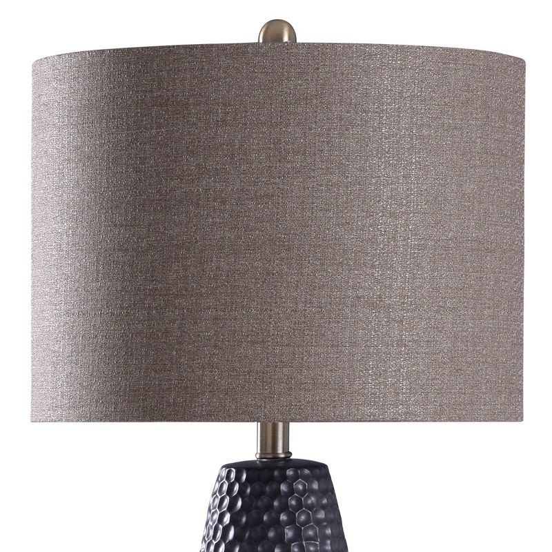 Laughlin Table Lamp Black/Brown/Silver - StyleCraft: Ceramic & Steel, No Assembly, UL Listed