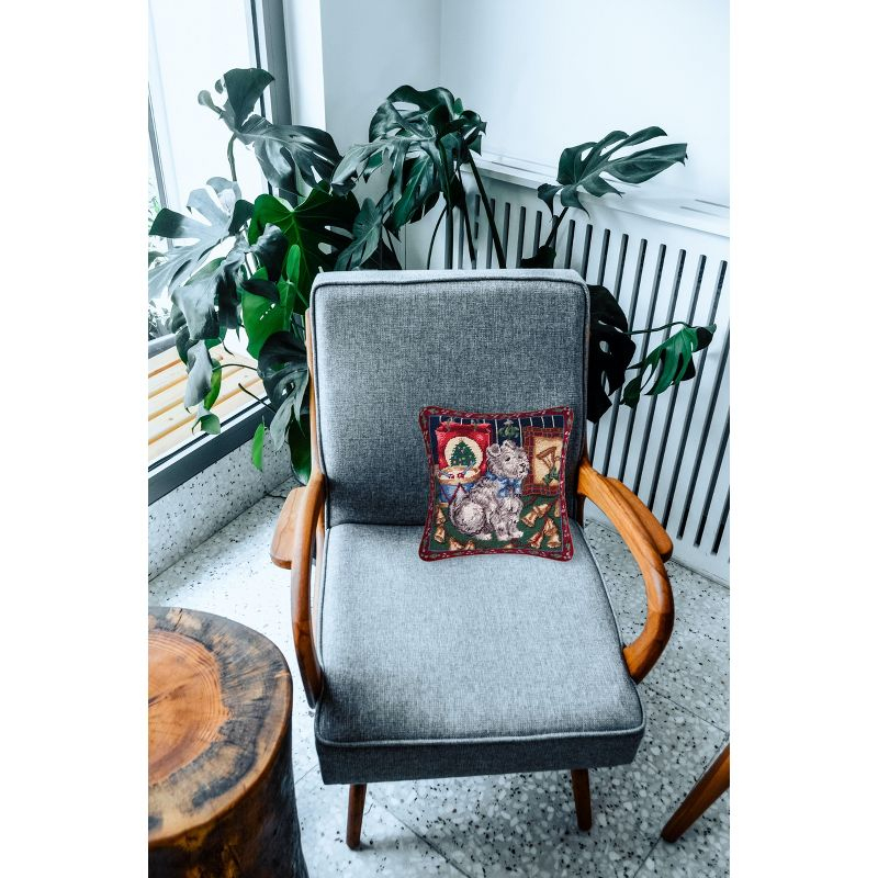 C&F Home 14" x 14" Scotty Dog Christmas Needlepoint Pillow