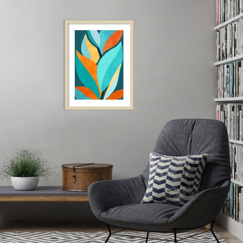 Amanti Art Abstract Tropical Foliage by Kristian Gallagher Wood Framed Wall Art Print 19 x 25