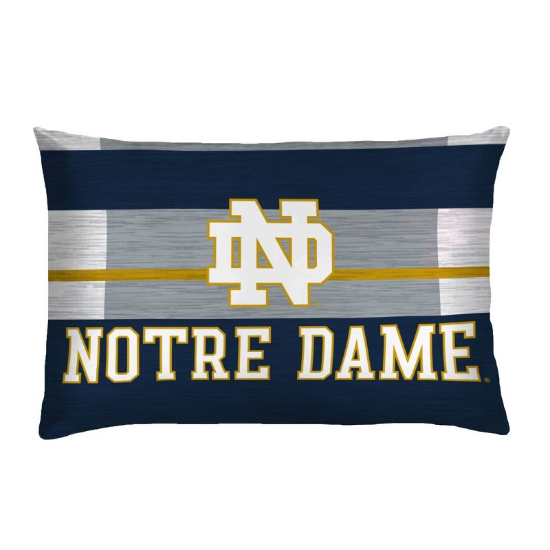 NCAA Notre Dame Fighting Irish Heathered Stripe Queen Bedding Set in a Bag - 3pc