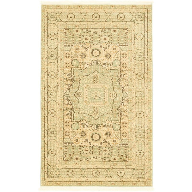 Unique Loom 3' 1 x 5' 3 Light Green Palace Taj Area Rug