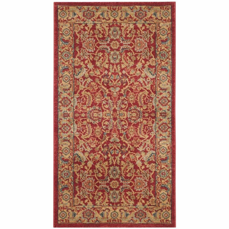 Mahal MAH699 Power Loomed Indoor Accent Rug - Red/Natural - 2'2"x4' - Safavieh.