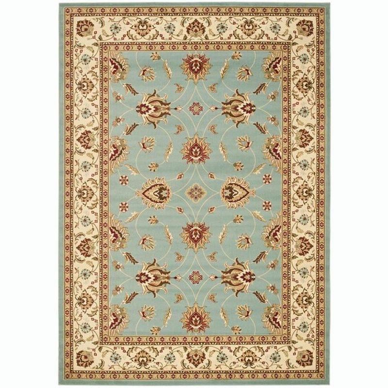 Lyndhurst LNH553 Power Loomed Area Rug - Blue/Ivory - 6'7"x9'6" - Safavieh