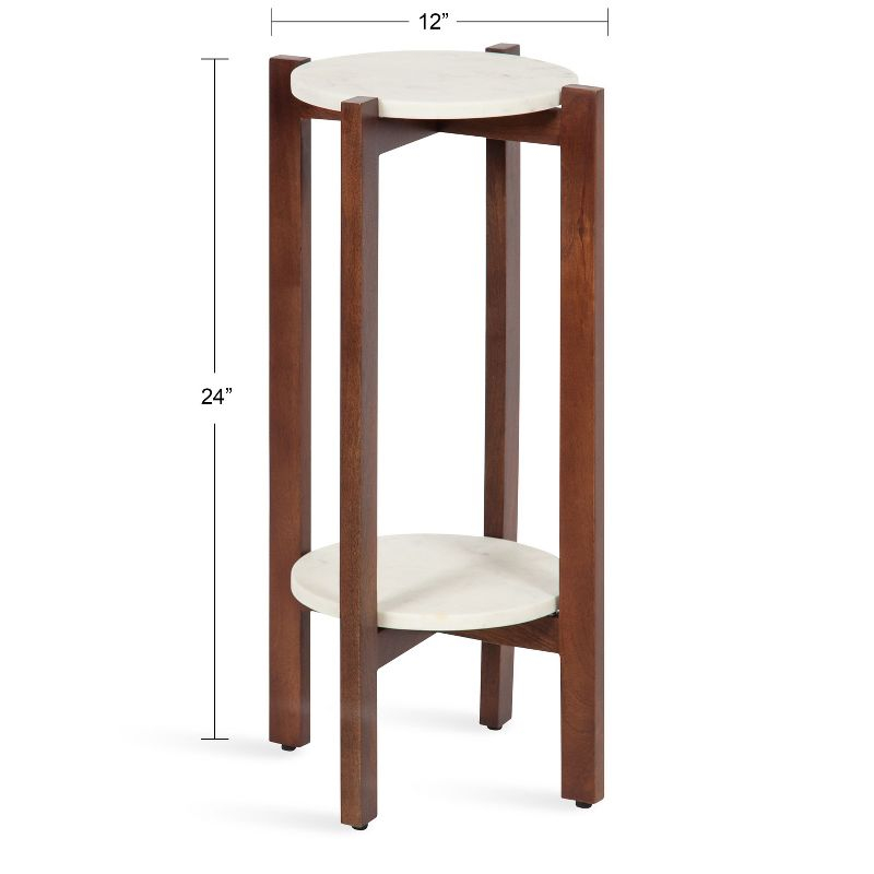 Kate and Laurel Moxley Square Wood Tea Table, 12x12x24, Walnut Brown