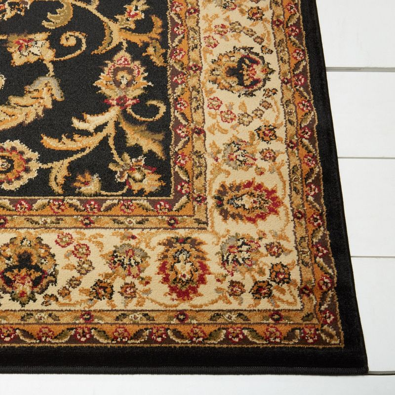 Home Dynamix Royalty Elati Traditional Ornate Damask Area Rug, Black/Ivory, 7'8"x10'4"