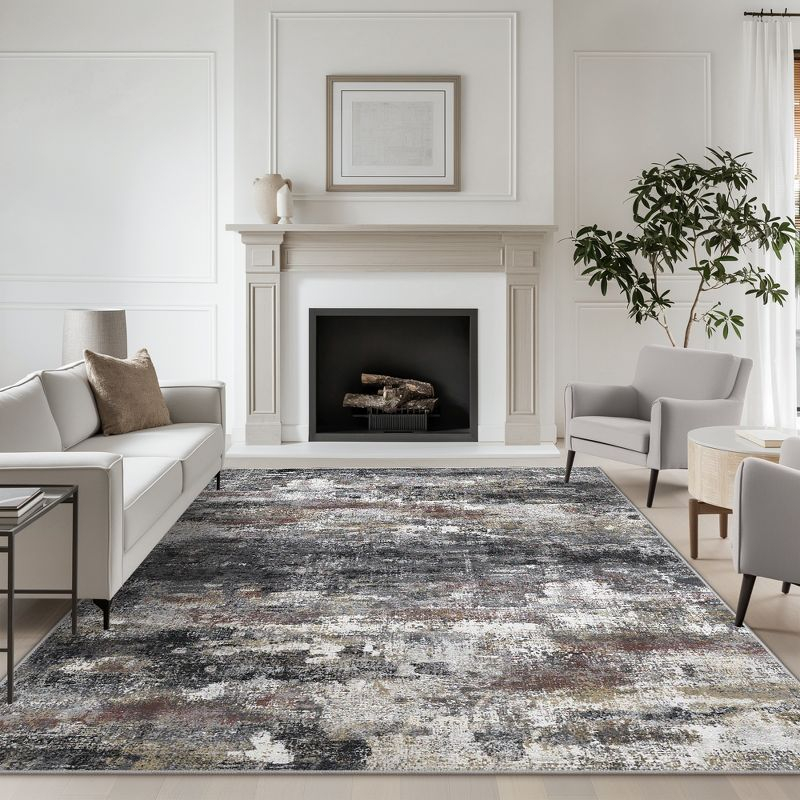 abyNow Rustic Textures Abstract Modern Indoor Area Rug-8' x 10'-Rusty Grey