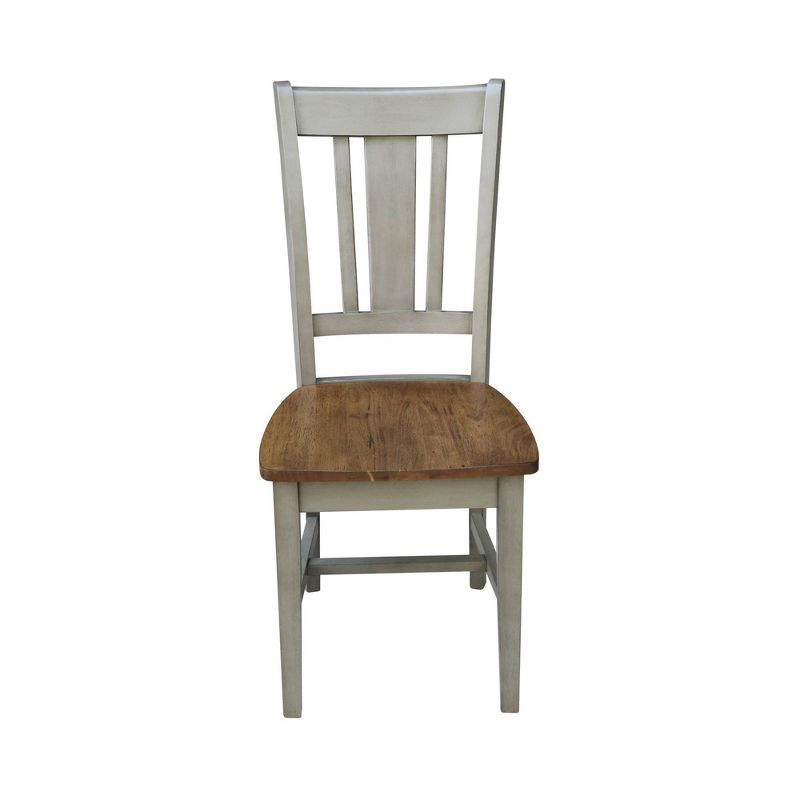 Set of 2 San Remo Splat Back Chairs Natural - International Concepts: Solid Wood, Mid-Century Design, Spot Clean