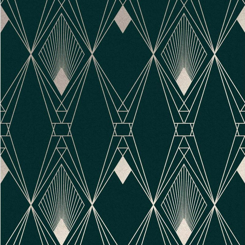 NEXT Deco Geometric Teal Wallpaper