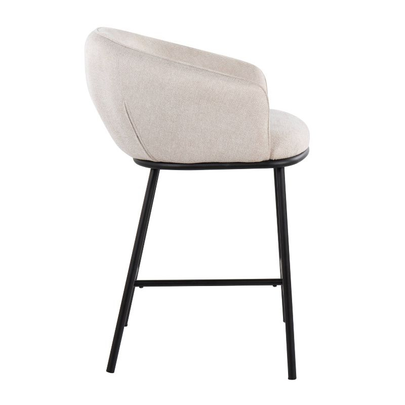 Set of 2 Ashland Counter Height Barstools Cream - LumiSource: Upholstered, Steel Frame, Foam Filled, Fixed Height