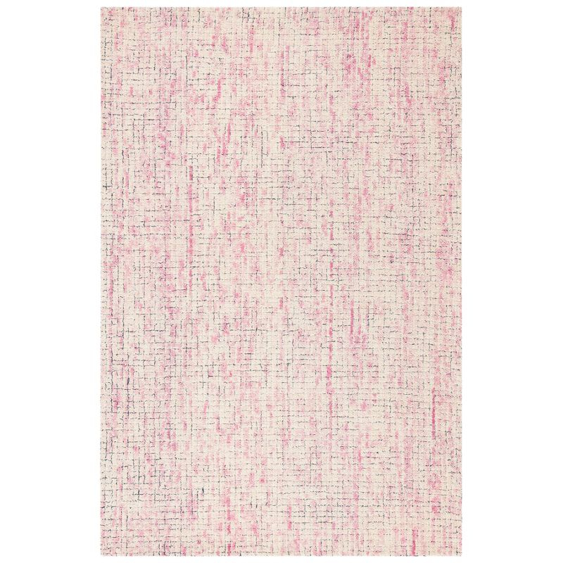 Abstract ABT473 Hand Tufted Area Rug - Ivory/Pink - 5' X 8' - Safavieh.