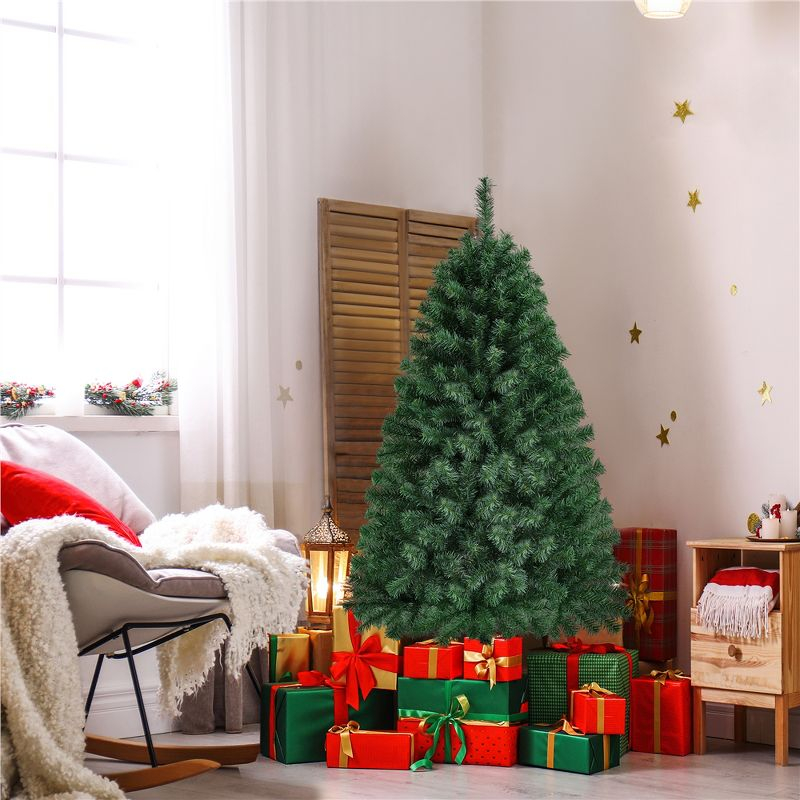 Yaheetech 4.5ft Hinged Spruce Artificial Christmas Tree Holiday Decoration with PVC Tips, Green