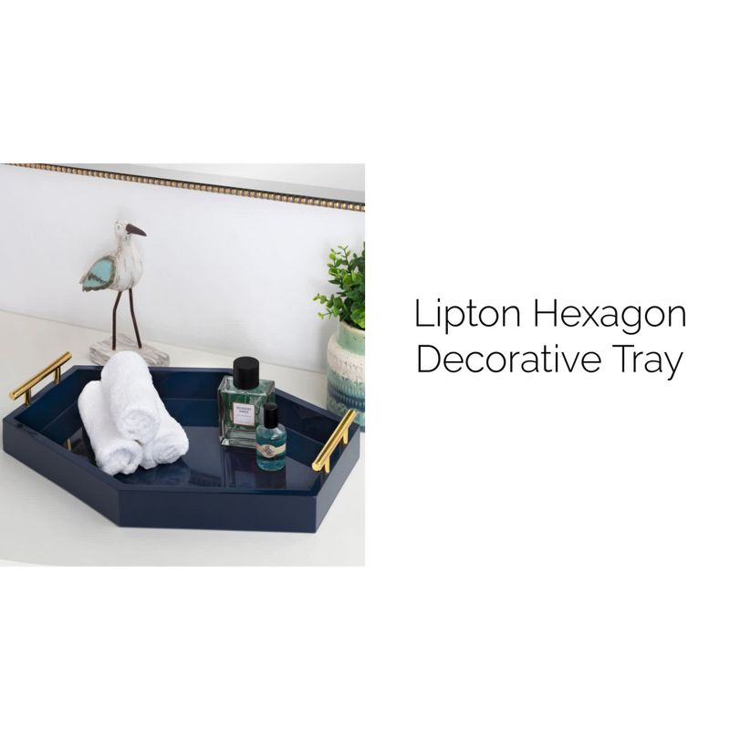 Kate and Laurel Lipton Tray, 10x24, White and Silver