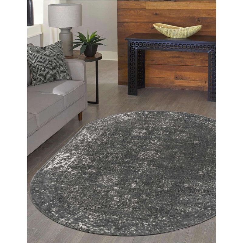Unique Loom 3' 3 x 5' 3 Sofia Casino Dark Gray Area Rug