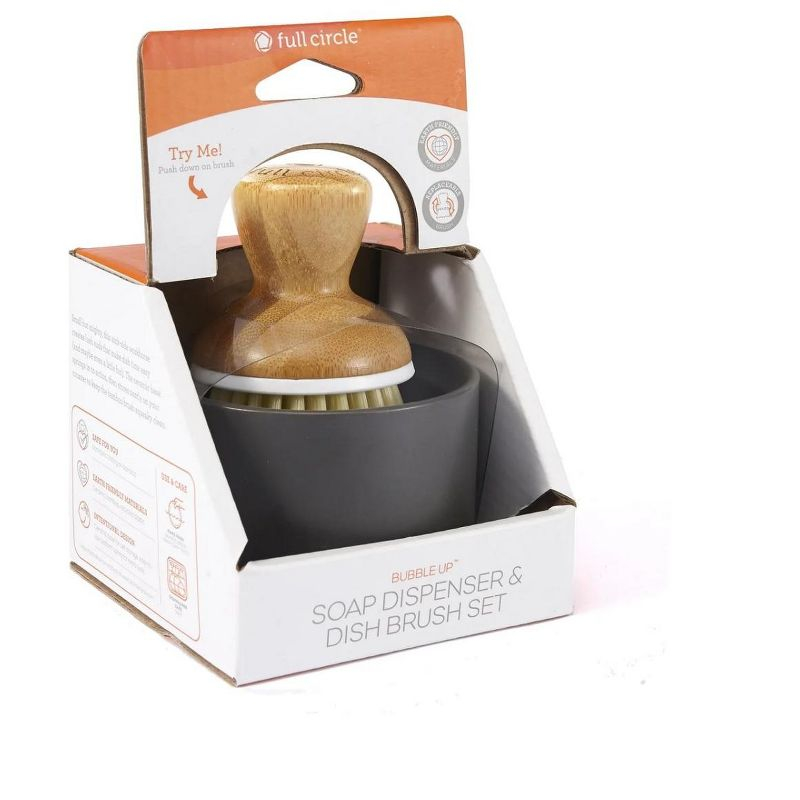 Full Circle Home Tiny Team Mini Brush and Dustpan Set Grey - 4 ct