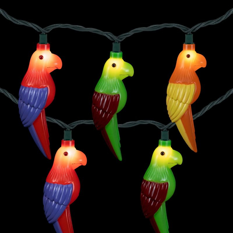 Northlight Parrot Patio Light Set - 6' Green Wire - 10ct