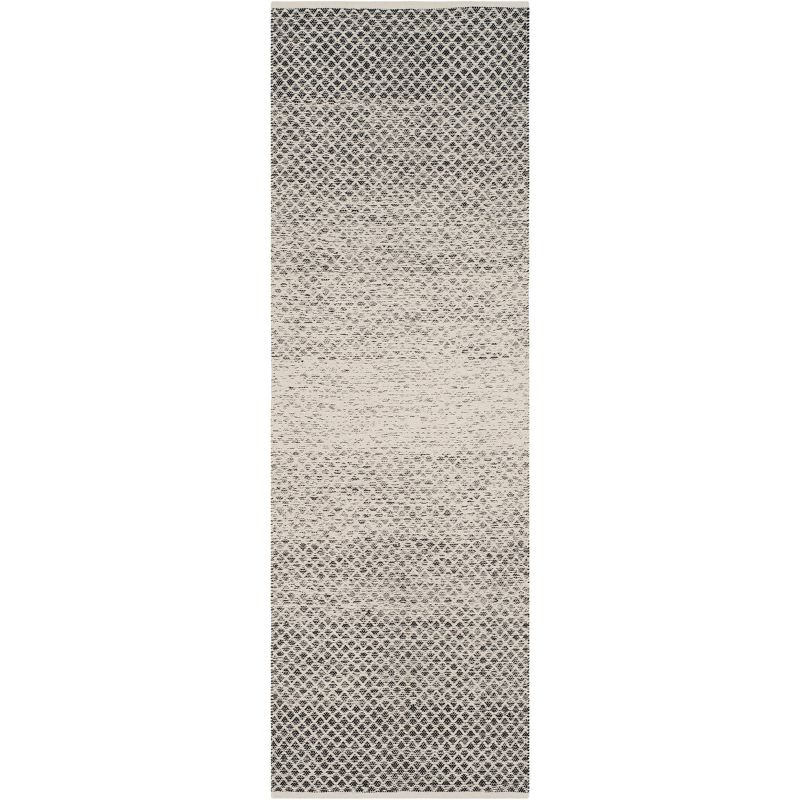 Montauk MTK601 Hand Woven Indoor Runner Rug - Black/Ivory - 2'3"x11' - Safavieh