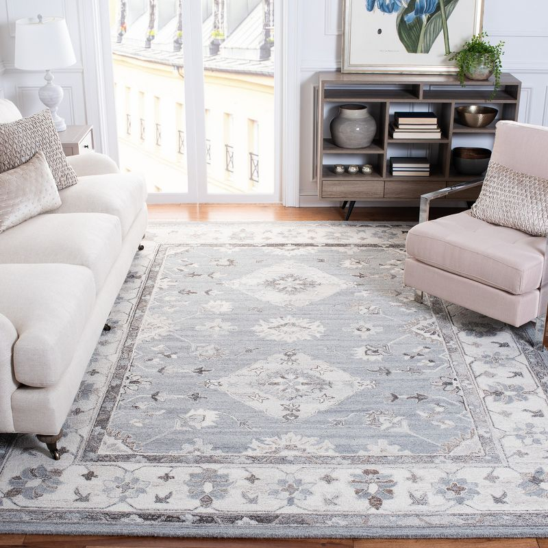 Suzani SZN331 Hand Tufted Area Rug - Grey/Ivory - 8'x10' - Safavieh.