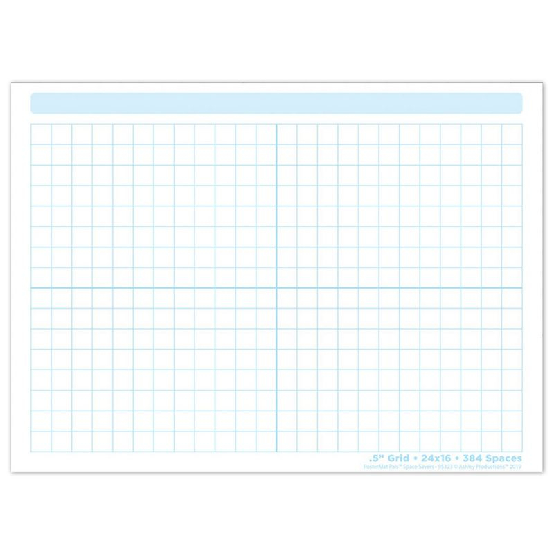 Ashley Productions® Smart Poly® PosterMat Pals™ Space Savers, 13" x 9-1/2", 1/2" grid Blocks 468 Blocks, Pack of 10