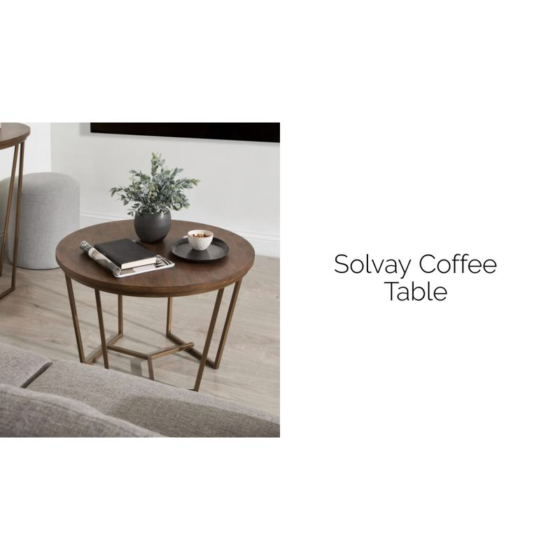 Kate and Laurel Solvay Round Metal Coffee Table, 26x26x18, Gold