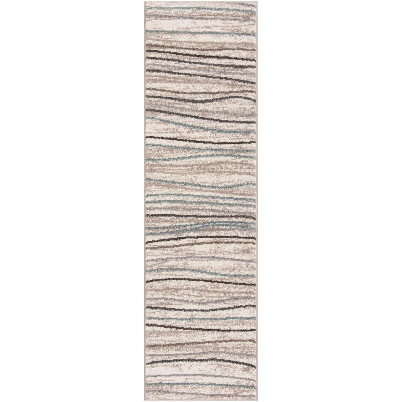 Amsterdam AMS111 Power Loomed Indoor Runner Rug - Cream/Beige - 2'3"x12' - Safavieh
