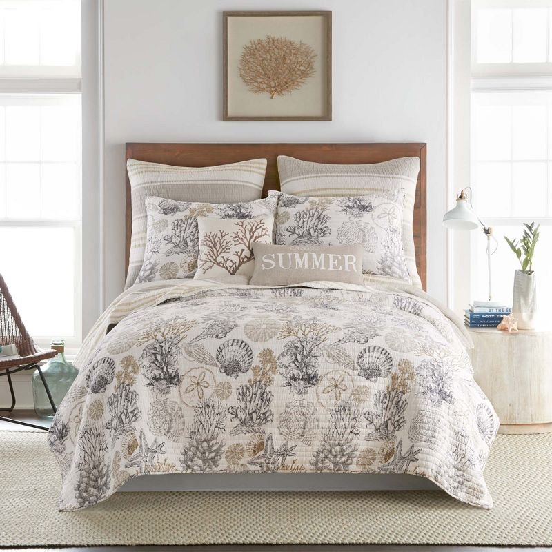 Caspian Sea Full/Queen Quilt Set - One Full/Queen Quilt and Two Standard Shams - Levtex Home