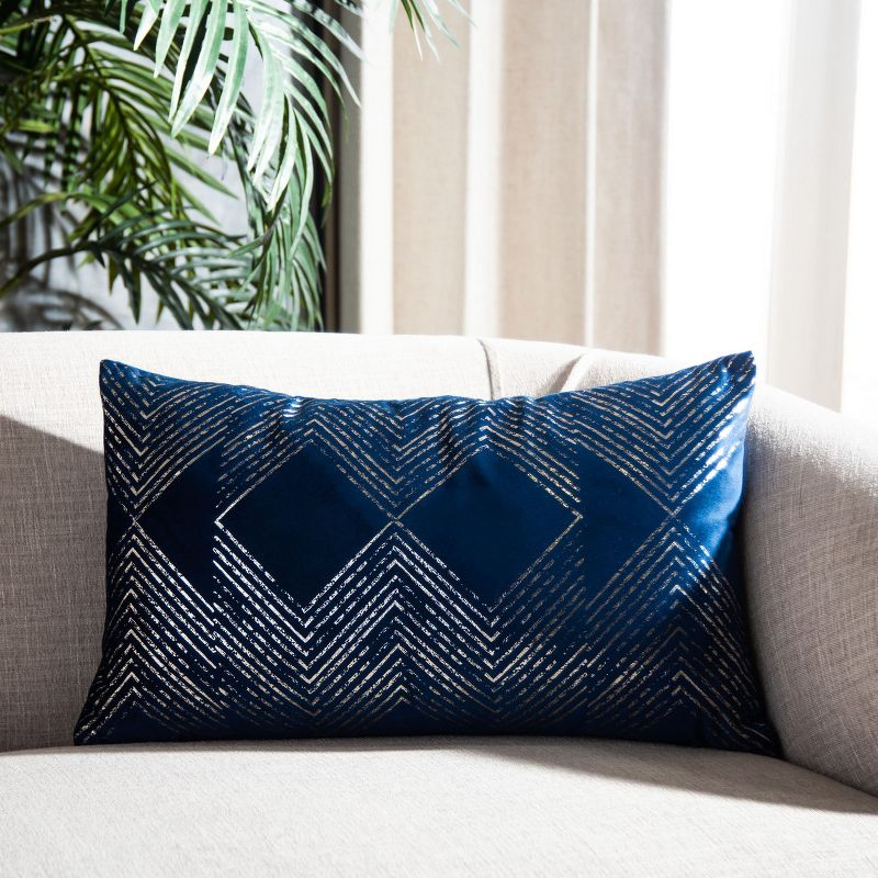 Sarla Pillow - Navy/Grey - 12"X20" - Safavieh