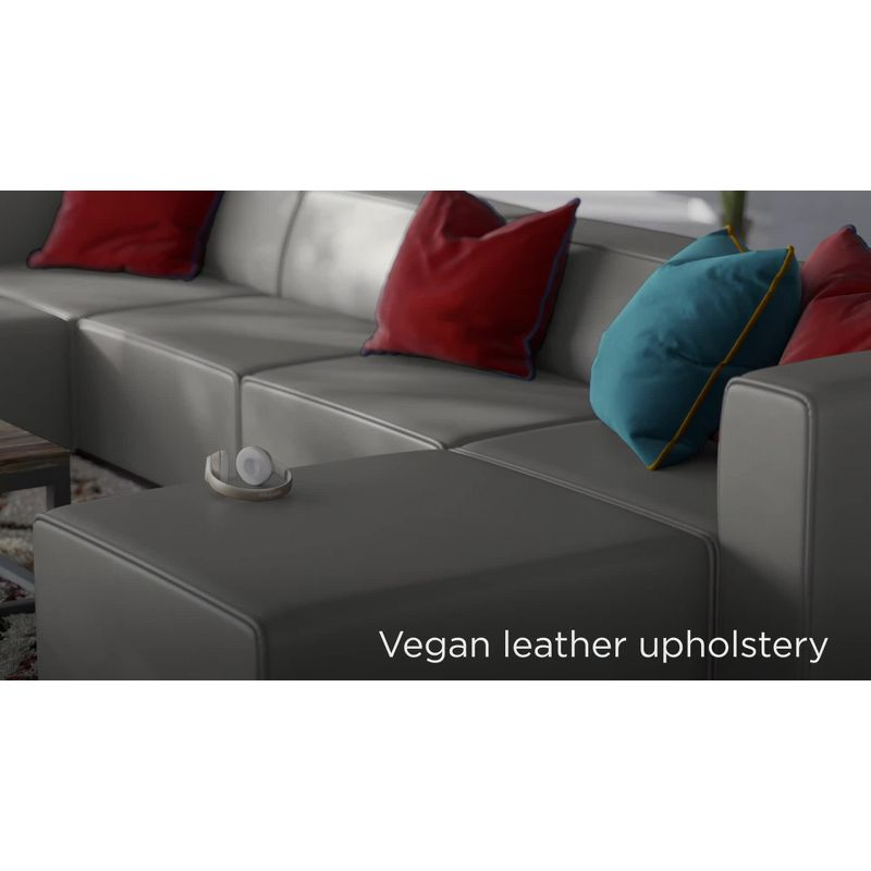 Mingle Vegan Leather Corner Chair Gray - Modway