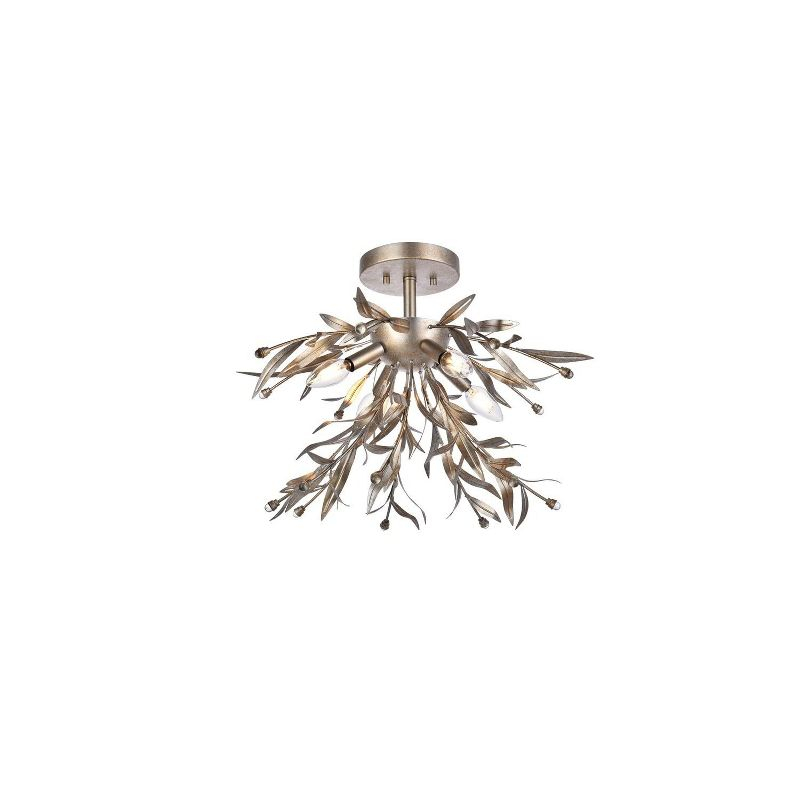 Elegant Lighting Priscilla 18.5 inch flush mount in silver leaf
