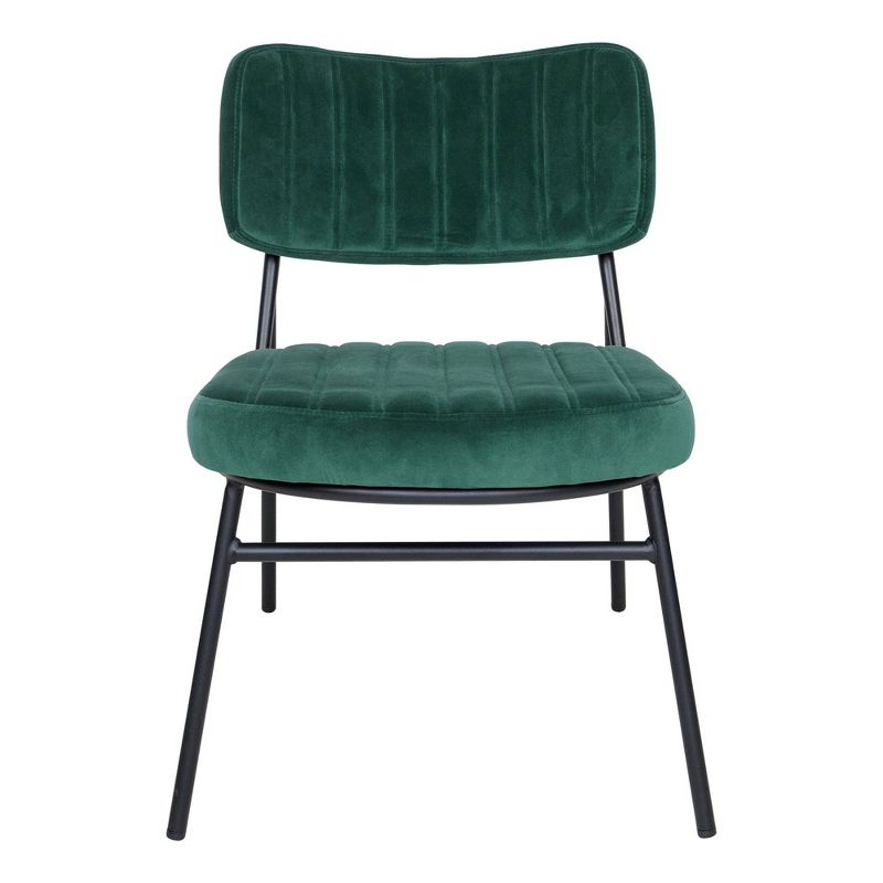 LeisureMod Marilane Velvet Accent Chair with Cushioned Upholstery for Living Rooms, Offices, and Lounges in Emerald Green