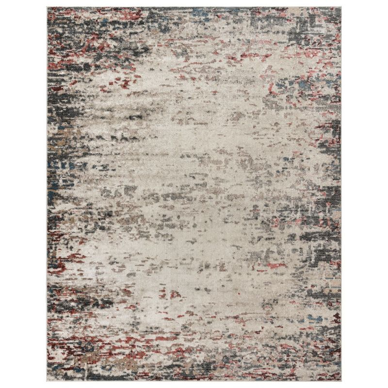 Gertmenian Heirloom Emne Ivory Beige Gray Charcoal Pink Modern Abstract Livingroom Bedroom Dining Polypropylene Soft Pile Indoor Area Rug, 8x10