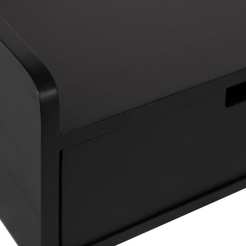 Kate and Laurel Kitt Rectangle Wood Floating Console Table, 28x12x6.5, Black