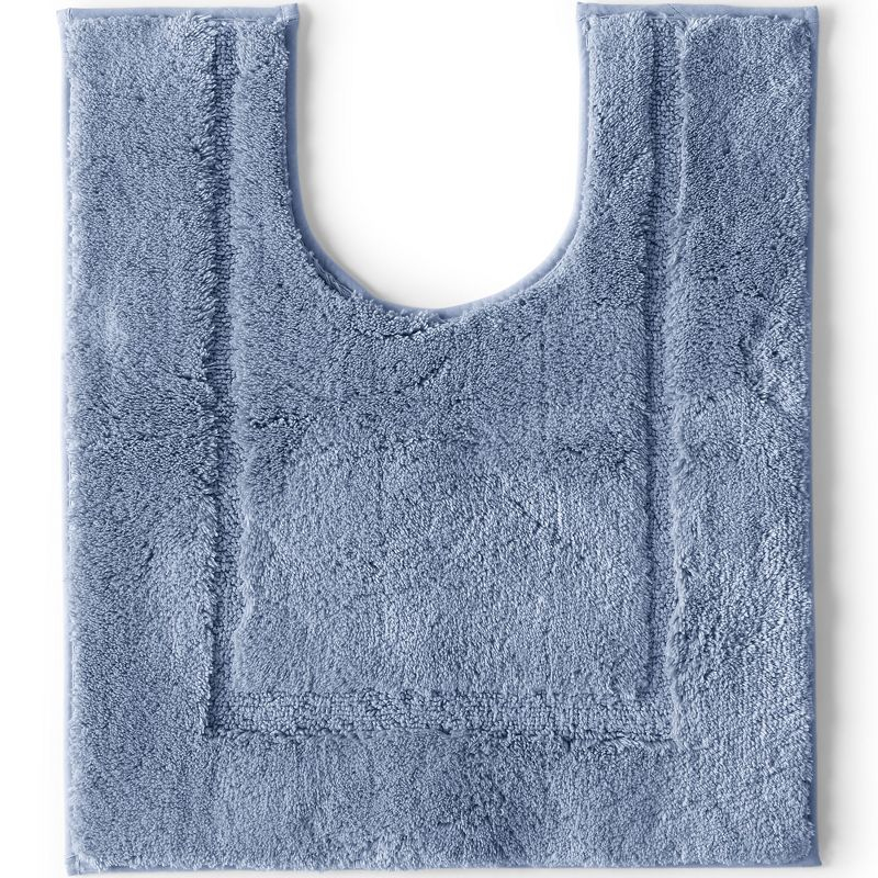 Lands' End Cotton Non-skid Contour Bath Rug - 1'8"x2' - Copenhagen Blue
