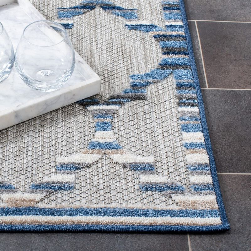 Cabana CBN333 Loomed Indoor Area Rug - Grey/Blue - 6'7"x6'7" - Safavieh