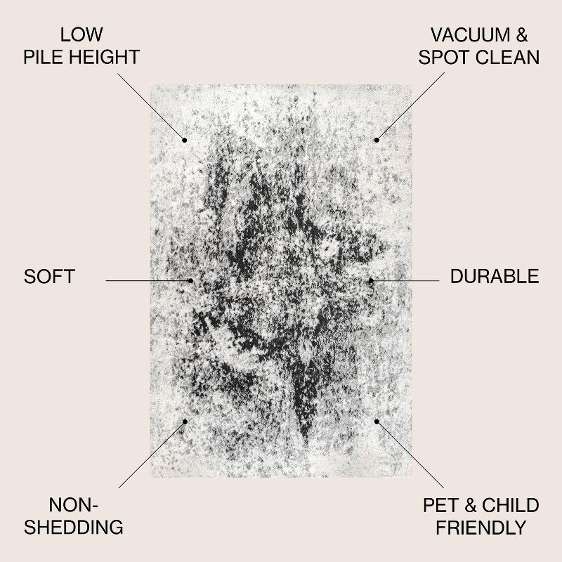 3'x5' Dune Modern Abstract Area Rug, Cream/Gray - JONATHAN Y