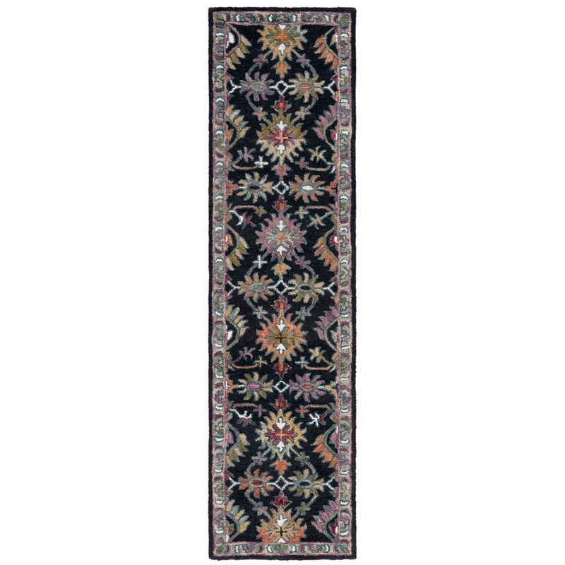 Aspen APN135 Hand Tufted Runner Rug  - Black/Pink - 2'3"x9' - Safavieh.