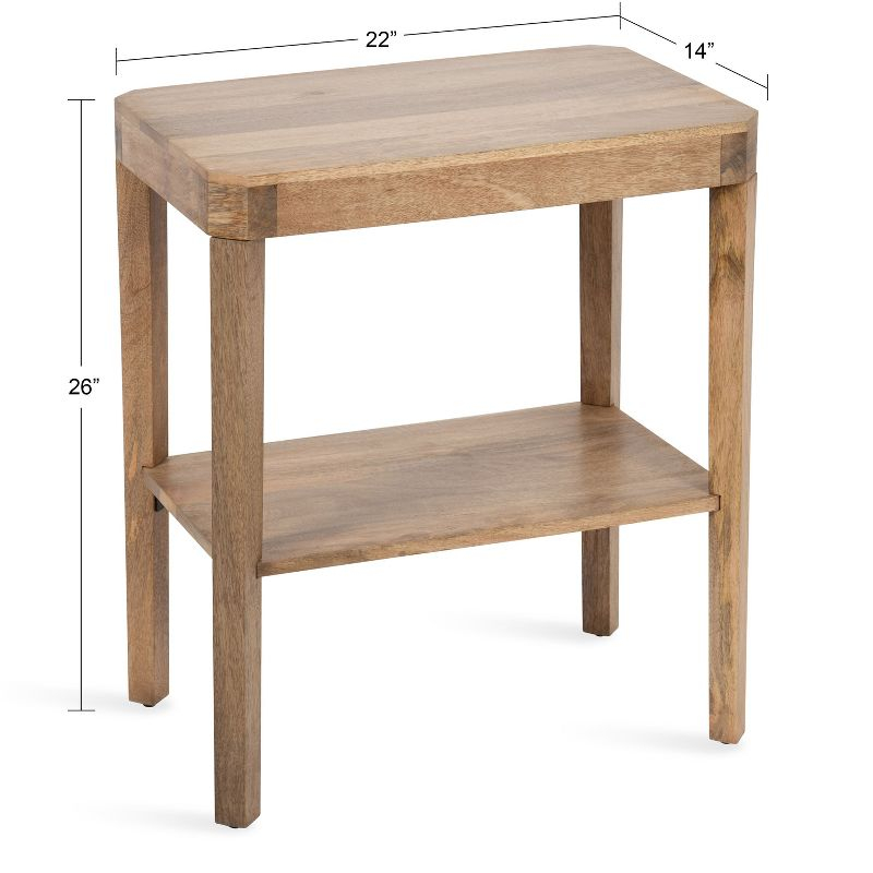 Kate and Laurel Talcott Rectangle Wood Side Table, 22x14x26, Natural