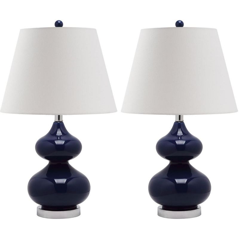 Eva Double Gourd Table Lamp (Set of 2) - 24 Inch Height - LIT4086 - Navy - Safavieh