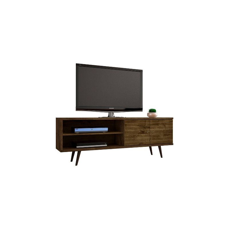 Liberty 2 Shelves and 2 Doors TV Stand for TVs up to 60" Rustic Brown - Manhattan Comfort