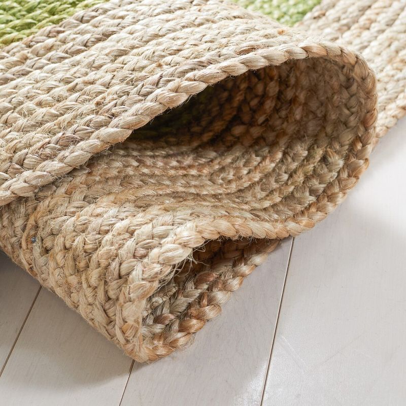 Natural Fiber NF801 Hand Woven Area Rug - Green/Natural - 3'x5' Oval - Safavieh.