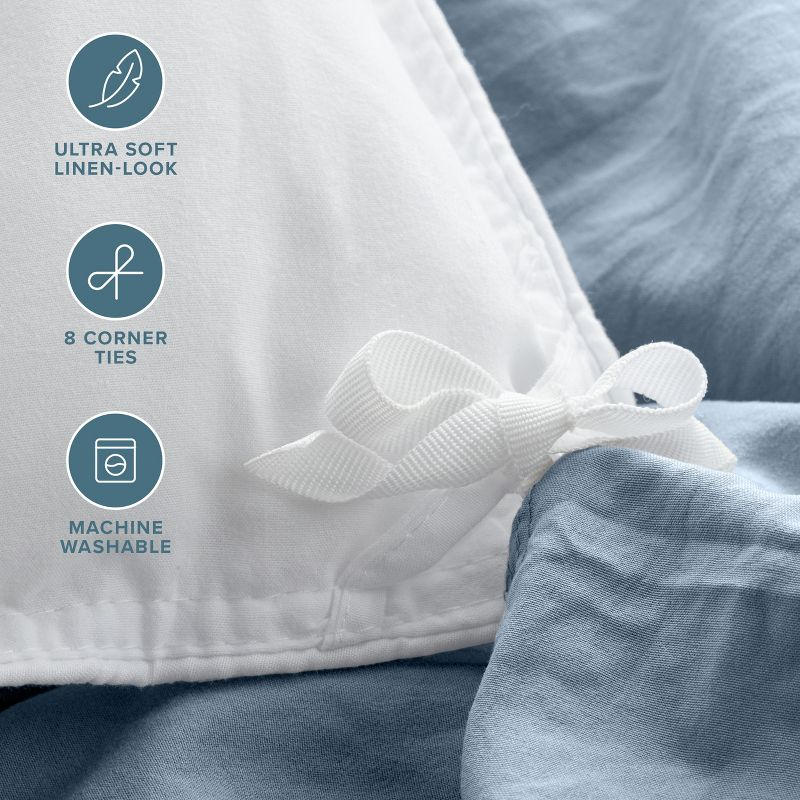 Washed Dusty Blue King/Cal King Duvet Cover and Sham Set by Bare Home