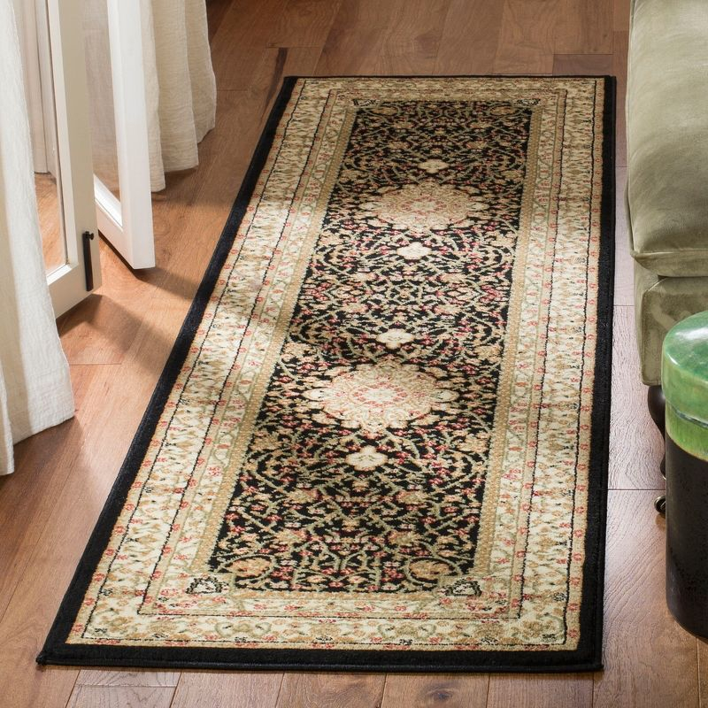 Lyndhurst LNH213 Power Loomed Runner Rug - Black/Ivory - 2'3"x6' - Safavieh.