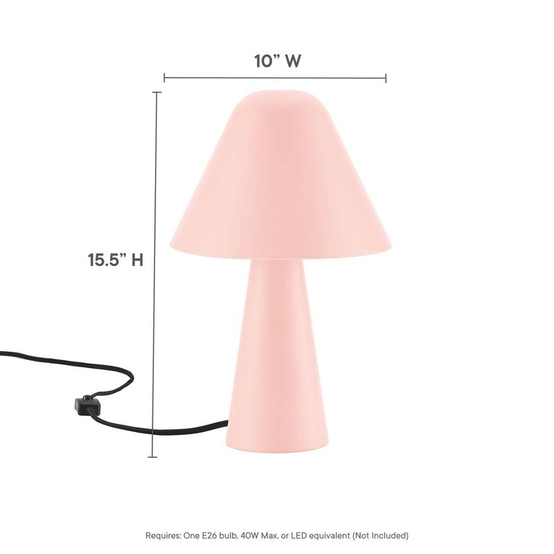 Modway Jovial Mushroom Table Lamp – Modern Metal Dome Shade Accent Light for Living Room or Bedroom
