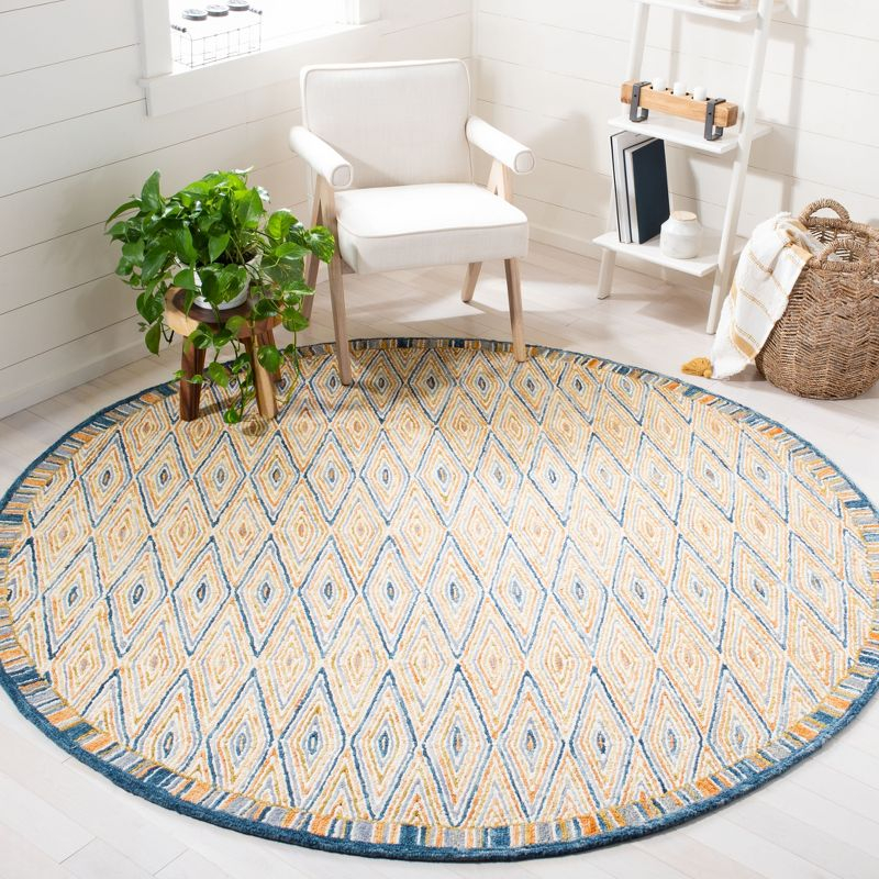 Aspen APN808 Hand Tufted Indoor Accent Rug - Gold/Rust - 3' Round - Safavieh